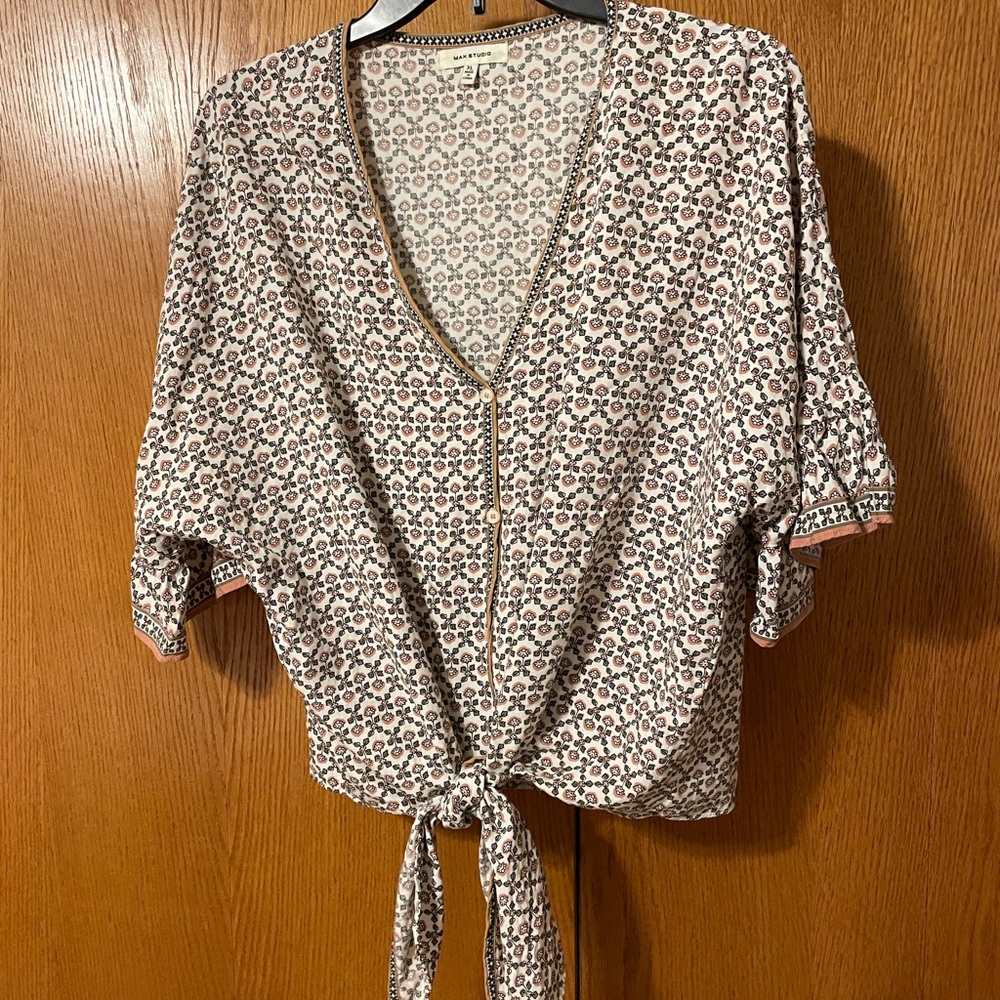 Adorable Front Tie Blouse